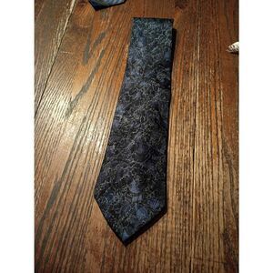 J Ferrar Made in Italy Blue Silver Silk Tie Necktie Office Formal Wedding Church